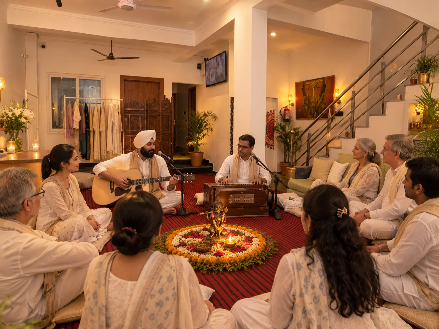 A music gathering in the Sanskriti lounge